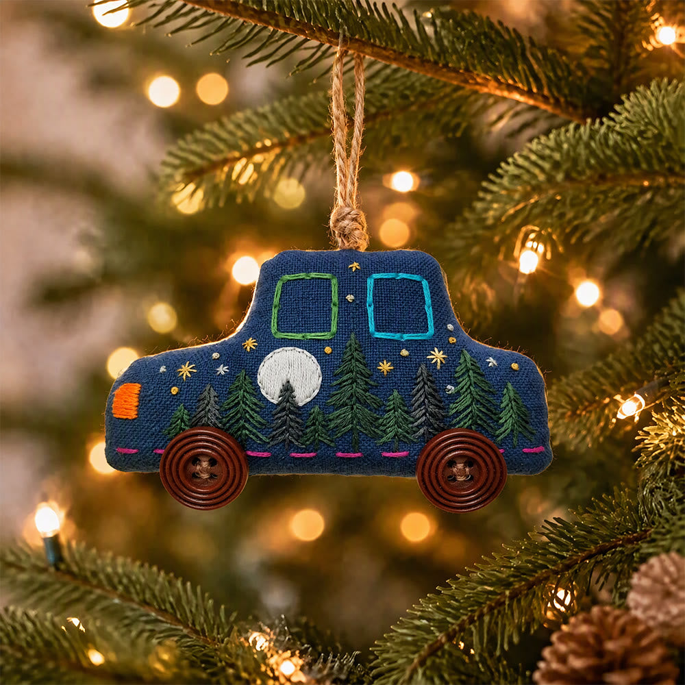 Rubbyoo Car Embroidery Kit - Full Moon Peaceful Night | Diy Woodland C ...