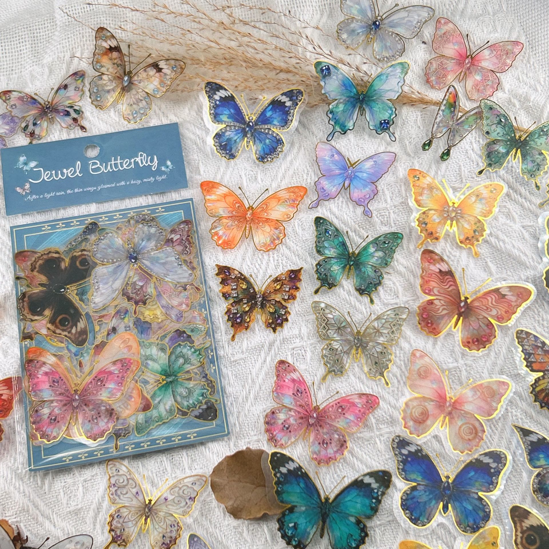Rubbyoo 50pcs Gilding Butterfly Sticker Pack - Gold Foil Design | Eleg ...